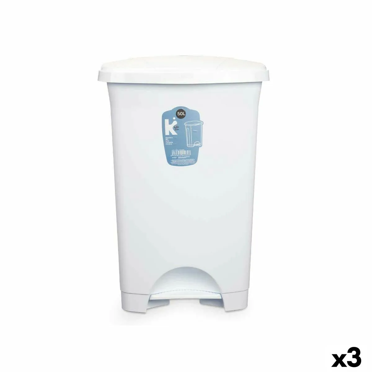 Poubelle a pedale blanc plastique 50 l 3 unites s363235975. Nous traitons chaque produit Diaytar avec le même respect que si nous devions l'offrir à un proche. La qualité est non-négociable.