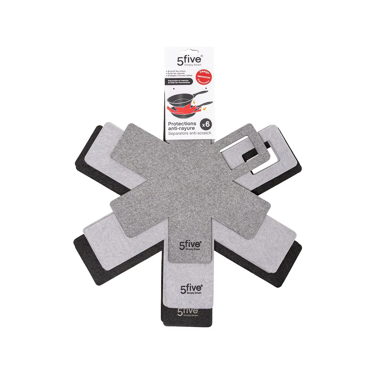 Protege casseroles 5five simply smart tissu peluche 6 pieces s790978033. Diaytar, une boutique en ligne qui défie les catégories traditionnelles en mêlant produits high-tech, maison et lifestyle avec brio