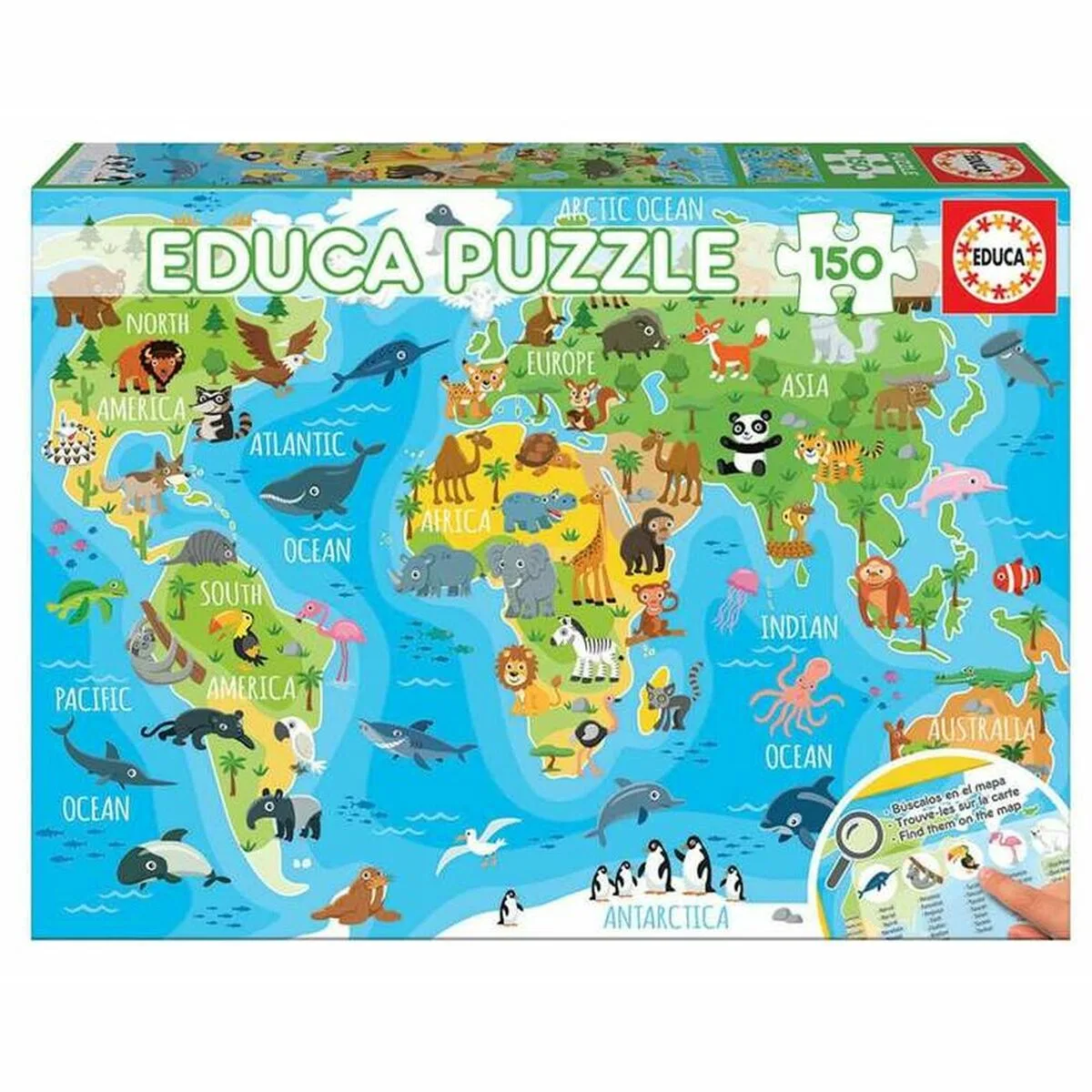Puzzle educa animals map 150 pcs s240368667. Diaytar : La boutique qui réunit qualité, tendance et prix accessibles sous un même toit.