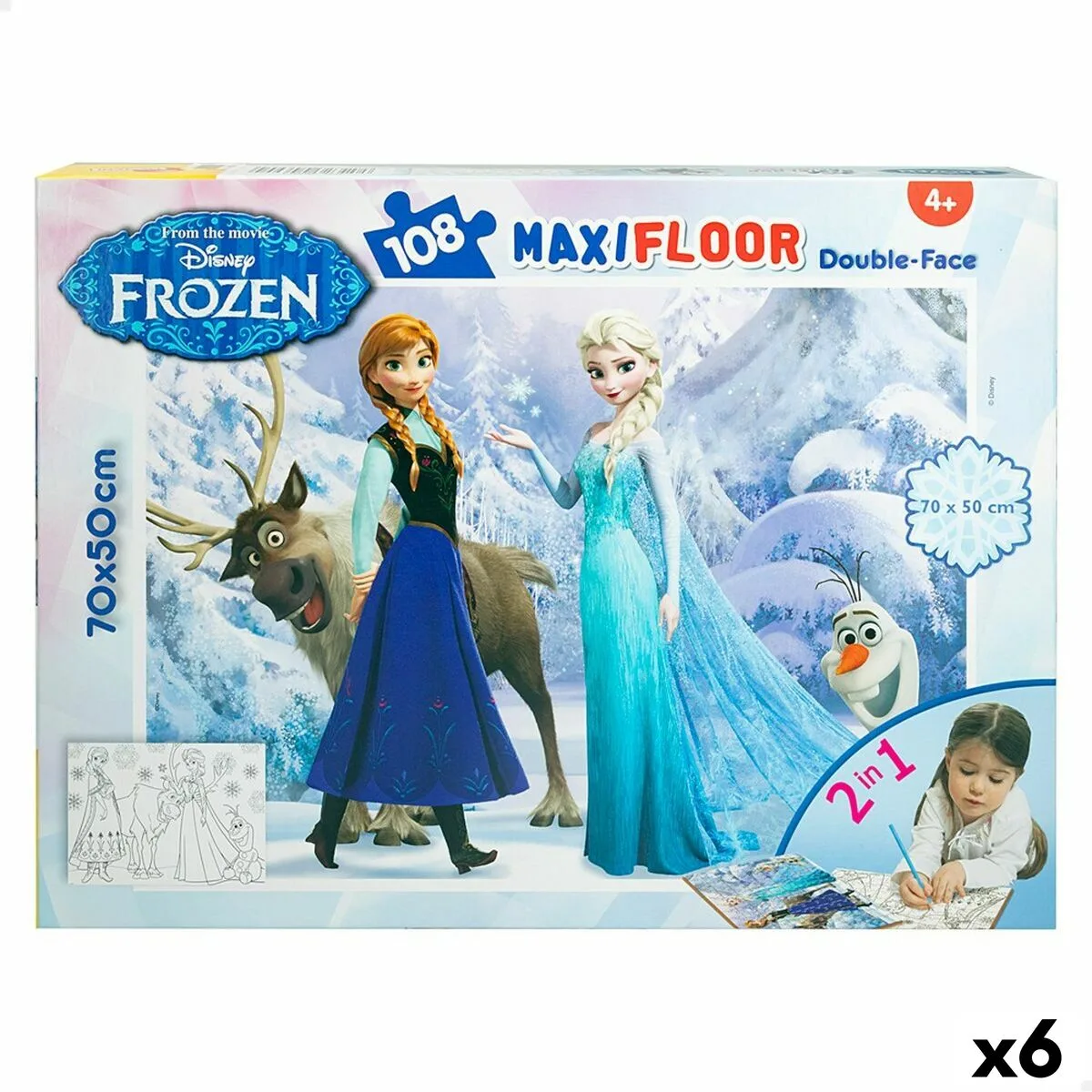Puzzle enfant frozen double face 108 pieces 70 x 1 5 x 50 cm 6 unites s890256794. Notre philosophie : le produit parfait n'existe pas. C'est pourquoi Diaytar en propose des milliers, pour que vous le créiez.