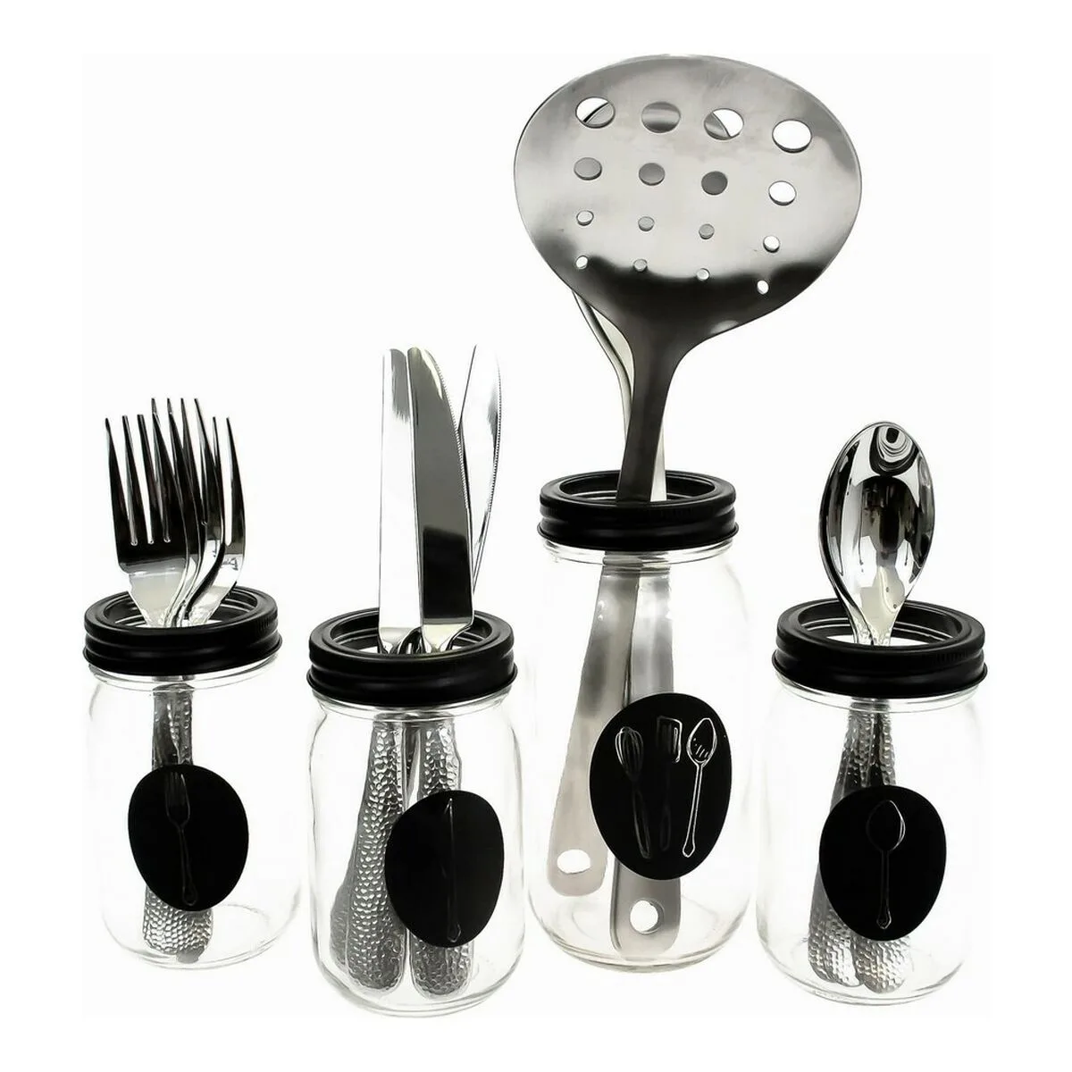 Range couverts vivalto noir transparent metal verre 9 x 9 x 17 cm s360836239. Diaytar, c'est l'art de la sérendipité appliqué au e-commerce : vous venez pour une chose, vous repartez avec l'objet de vos rêves.