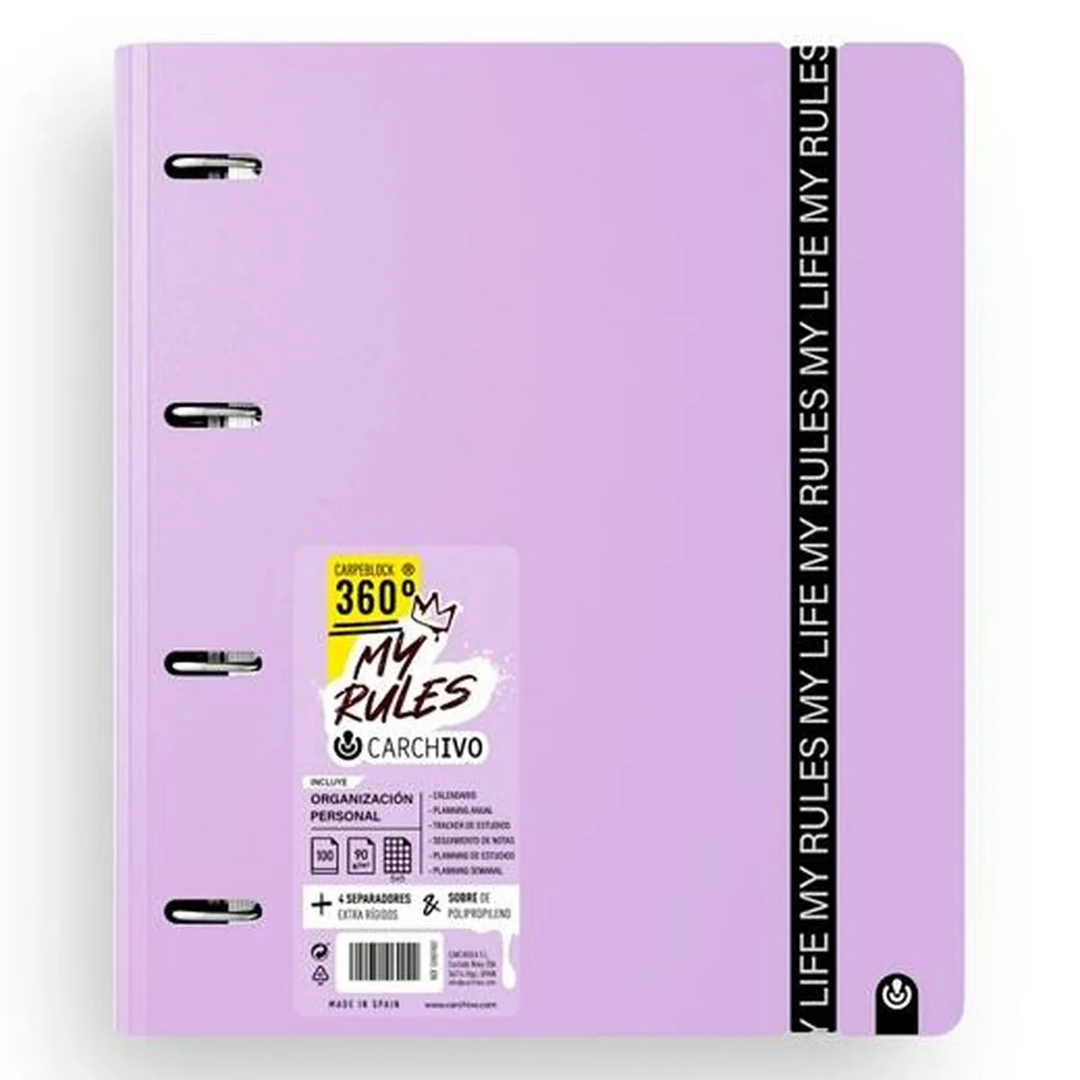 Reliure a anneaux carchivo carpeblock 360 my rules mauve a4 8 unites s843971899. Diaytar vous offre un accès privilégié à une sélection de produits qui font buzz, qui innovent et qui embellissent la vie