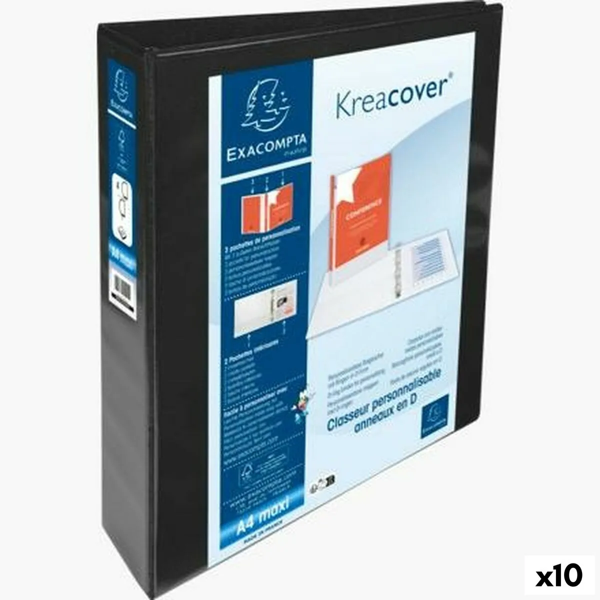 Reliure a anneaux exacompta kreacover noir a4 personnalisable 10 unites s843429378. Votre foyer mérite le style et le confort des produits Diaytar Home.