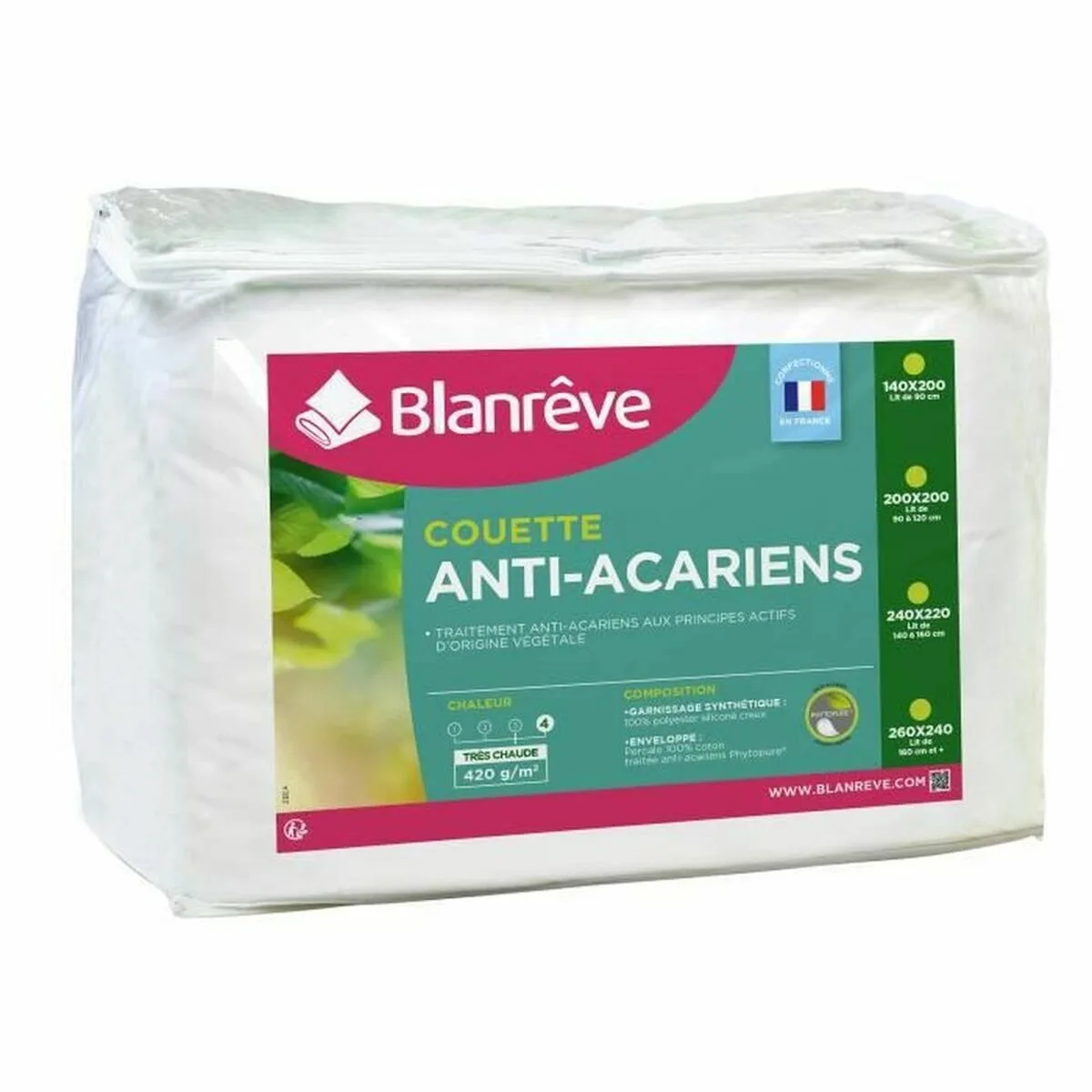 Remplissage de couette blanreve blanc anti acariens 420 g m2 200 x 200 cm s710548520. Nous avons créé Diaytar pour être le point de repère dans le paysage souvent confuse du e-commerce généraliste.