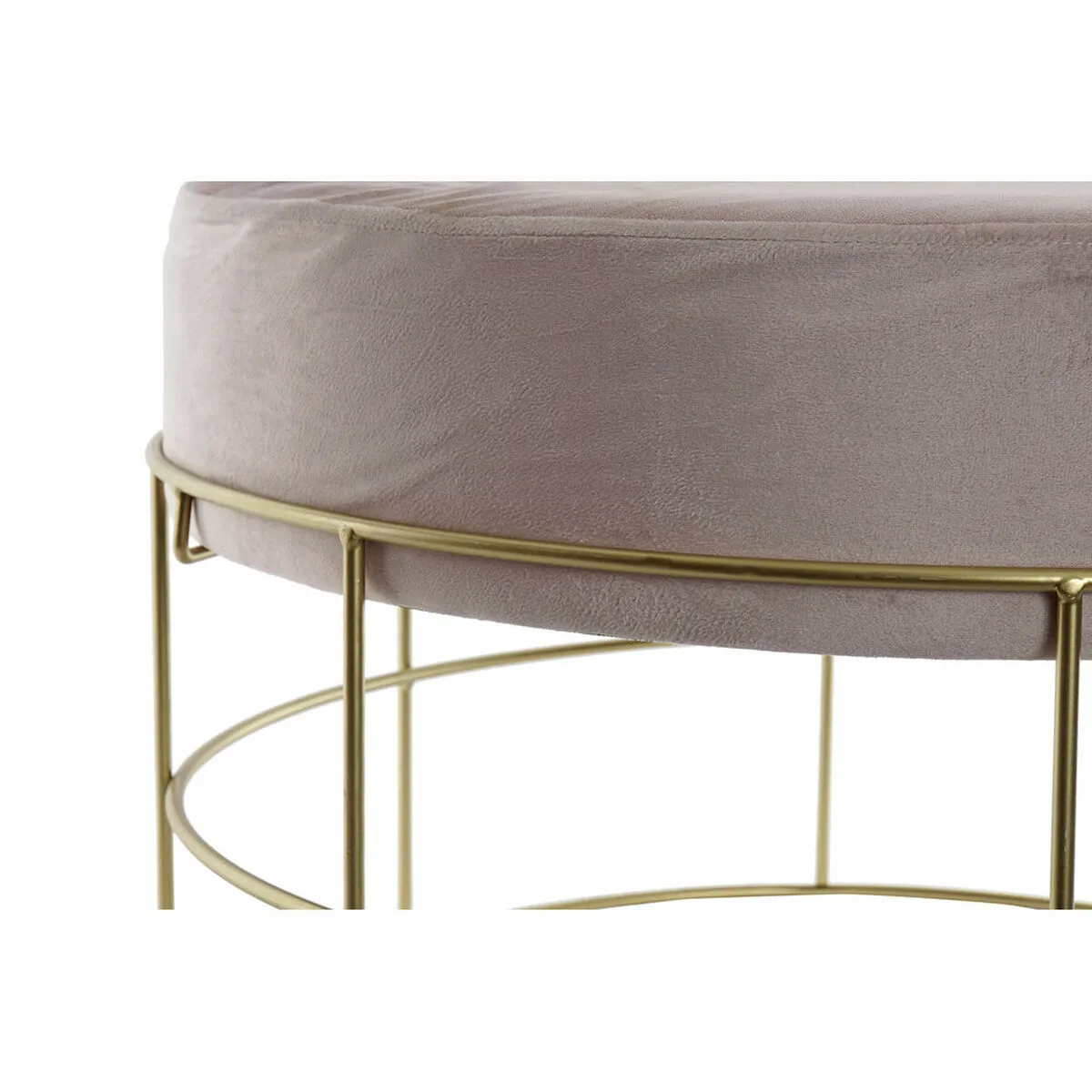 Repose pied dkd home decor dore metal polyester rose clair 60 x 60 x 37 5 cm s302346022. Du salon à la chambre, Diaytar habille votre intérieur avec élégance.