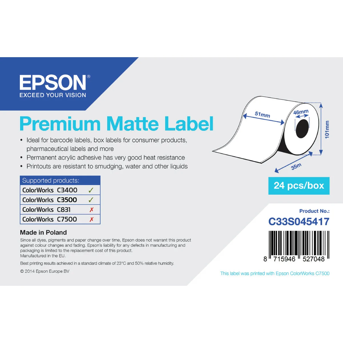 Rouleau de papier thermique epson c33s045417 1 unites s5508097637. Bien plus qu'un simple site, Diaytar est une expérience de découverte permanente de produits utiles, beaux et novateurs