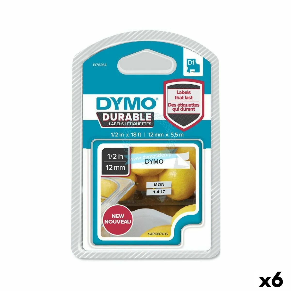 Ruban de transfert thermique dymo blanc noir 12 x 5 5 mm 6 unites s842422211. L'ambition de Diaytar : devenir votre boutique en ligne de référence pour tous les produits qui améliorent votre vie