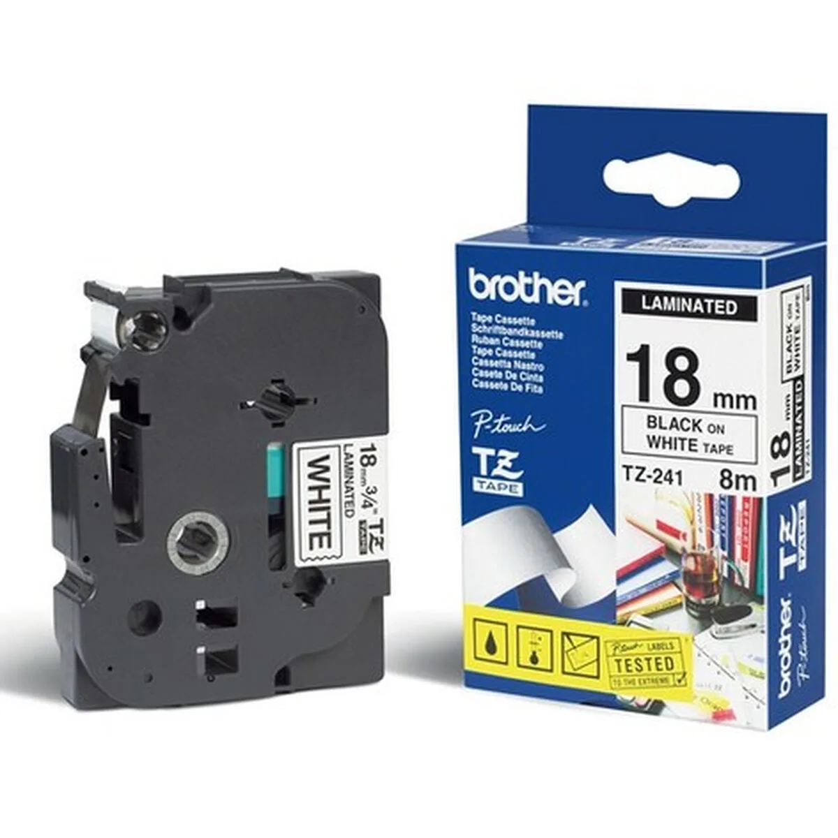 Ruban lamine pour etiqueteuses brother tze241 noir blanc 18mm m050274148. Diaytar ne stocke pas des produits, il collectionne des pièces uniques pour enrichir votre quotidien.