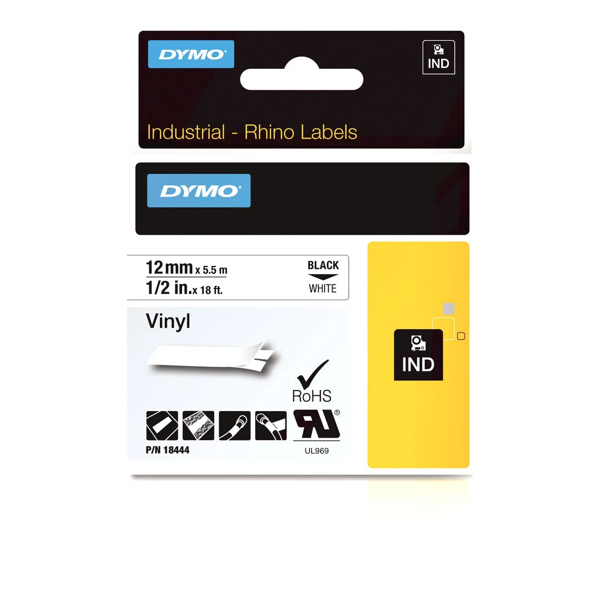 Ruban lamine pour etiqueteuses dymo 18444 blanc noir blanc 12 mm m050541340. Diaytar se positionne comme le carrefour des produits innovants, qu'ils relèvent de la tech, de la maison ou du quotidien