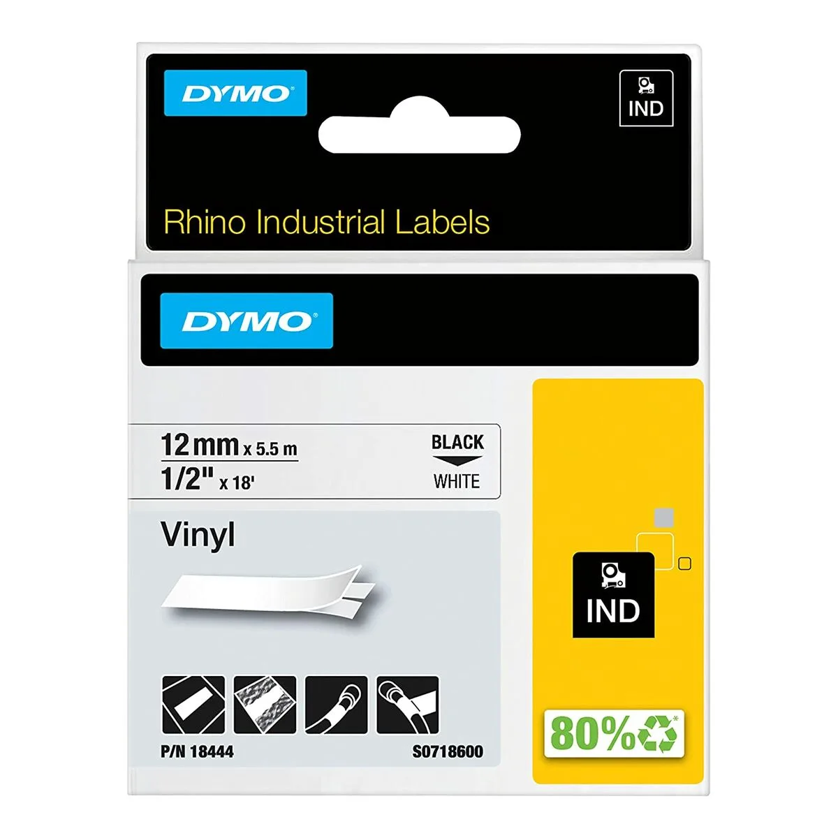Ruban lamine pour etiqueteuses dymo 18444 blanc noir blanc 12 mm m050541369. Diaytar s'adresse à tous ceux qui considèrent que le choix d'un produit, même basique, est une expression de leur personnalité