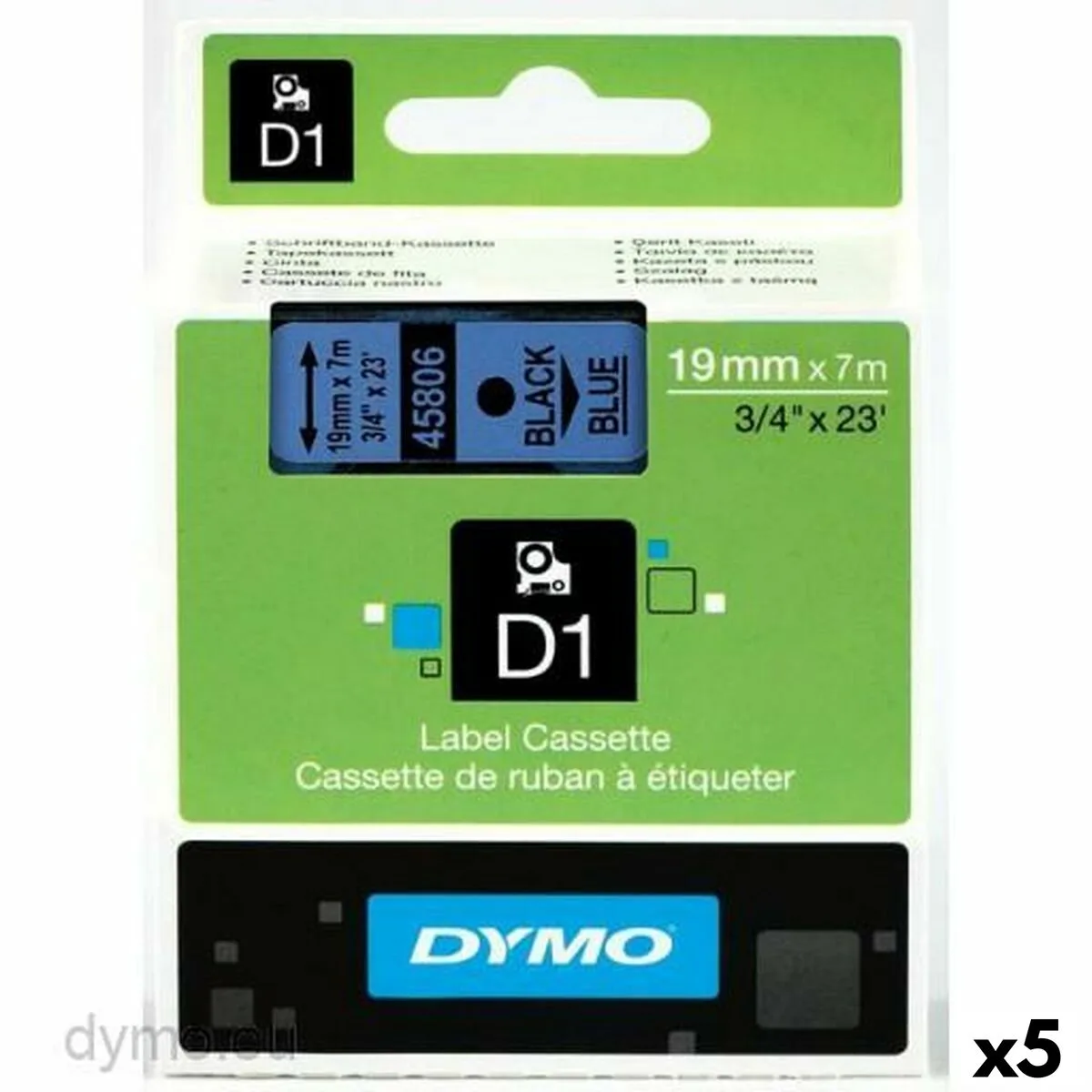 Ruban lamine pour etiqueteuses dymo d1 45806 labelmanager tm noir bleu 5 unites s842428380. Diaytar, c'est le testament vivant qu'on peut allier large choix et qualité exemplaire dans le e-commerce.