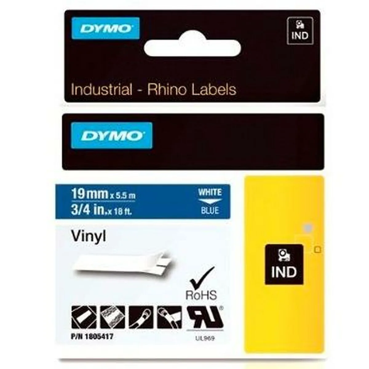 Ruban lamine pour etiqueteuses dymo rhino 19 mm x 5 5 m bleu blanc autocollants 5 unites s842418160. Nous traitons chaque produit Diaytar avec le même respect que si nous devions l'offrir à un proche. La qualité est non-négociable.