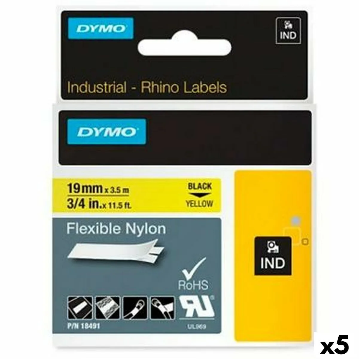 Ruban lamine pour etiqueteuses rhino dymo id1 19 19 x 3 5 mm noir jaune autocollants 5 unites s842421246. Notre philosophie Diaytar : vous offrir une plateforme unique où produits généraux, tendances et technologies convergent harmonieusement