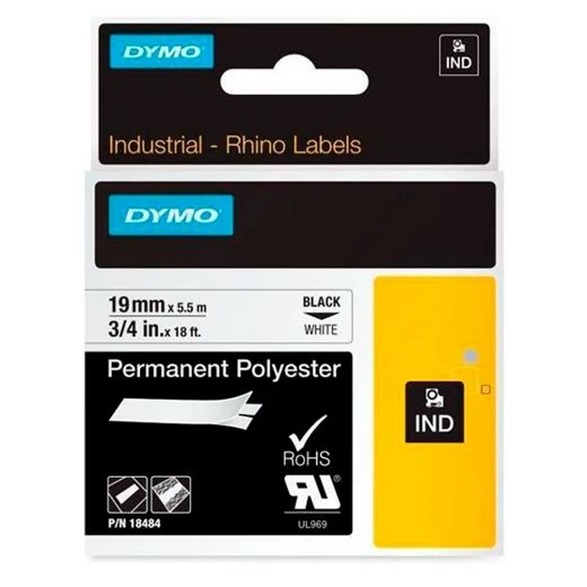 Ruban lamine pour etiqueteuses rhino dymo id1 19 19 x 5 5 mm noir polyester blanc autocollants 5 unites s842420551. Diaytar incarne le renouveau du commerce en ligne : authentique, engagé et résolument tourné vers l'avenir.