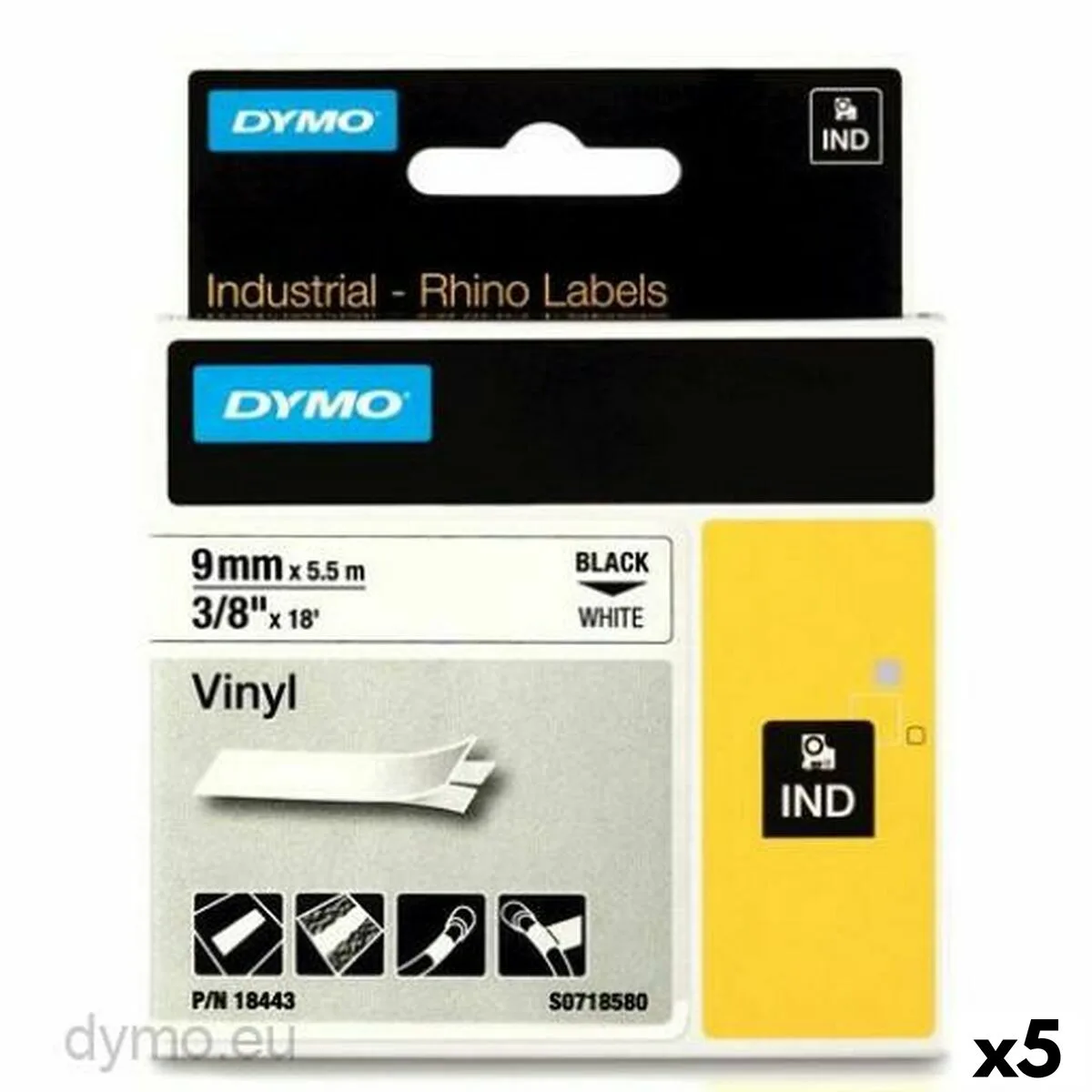 Ruban lamine pour etiqueteuses rhino dymo id1 9 blanc noir 9 x 5 5 mm autocollants 5 unites s842420057. Diaytar vous connecte à l'essentiel et au superflu stylé : une gamme complète de produits pour tous vos besoins et envies