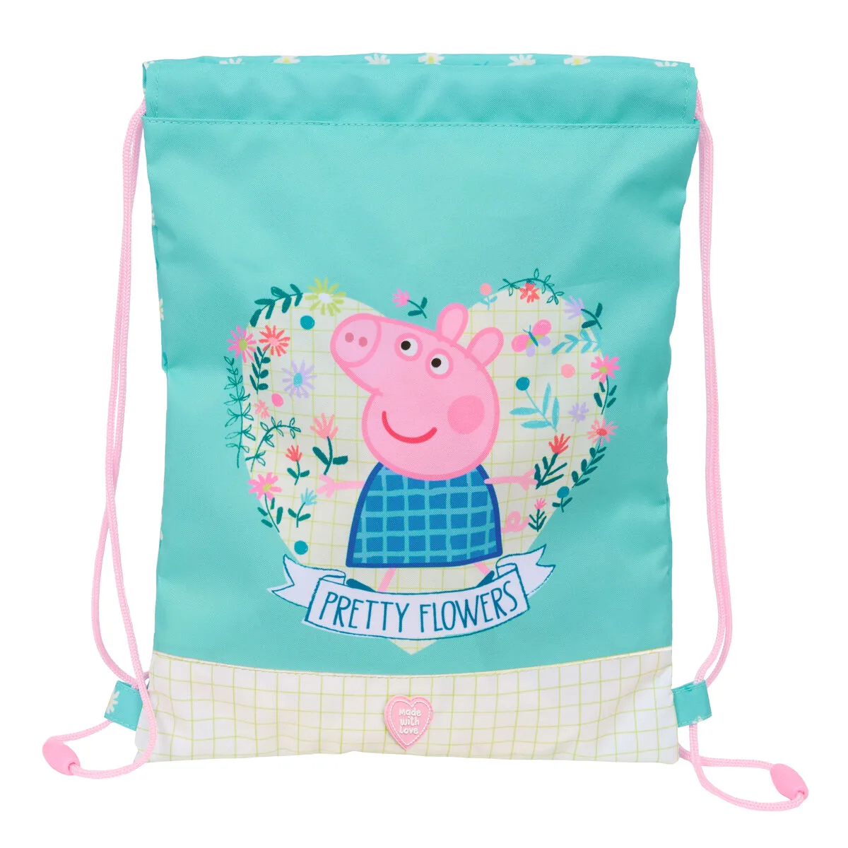 Sac a dos serre par des ficelles peppa pig pretty flowers jaune menthe 26 x 34 x 1 cm s431144218. Nous sélectionnons pour Diaytar des produits qui ont une histoire, une âme, et qui sauront trouver une place dans la vôtre.