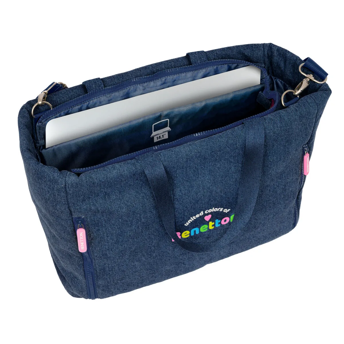 Sac benetton denim bleu 40 x 31 x 17 cm s431026150. La qualité Diaytar : un engagement, une promesse, une satisfaction garantie.