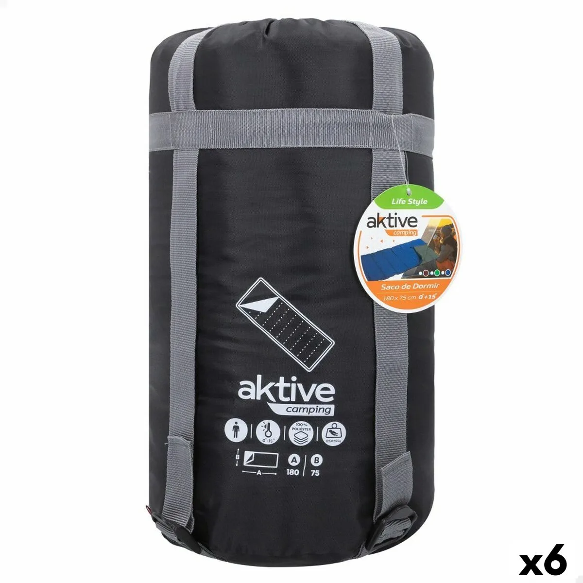 Sac de couchage aktive polyester 170t 180 x 1 5 x 75 cm 6 unites s890098024. Découvrez l'univers Diaytar - Des milliers de produits sélectionnés avec soin pour vous.