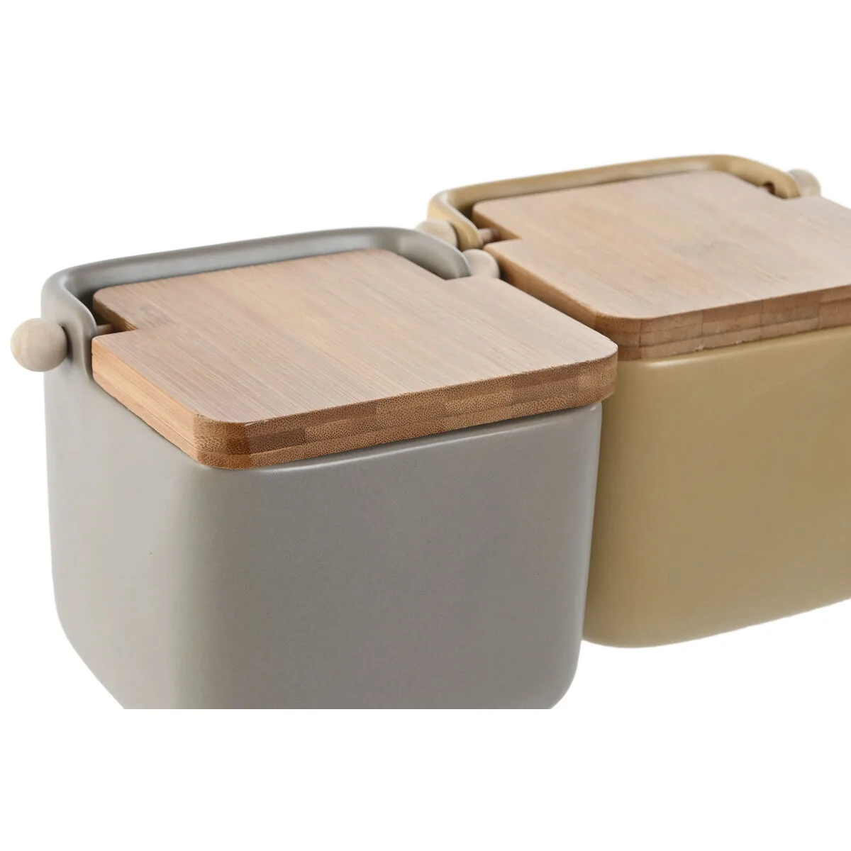 Saliere avec couvercle home esprit beige gris naturel bambou dolomite 15 x 12 x 11 cm 2 unites s305493671. Votre garde-robe mérite le style Diaytar - Découvrez nos nouveautés !