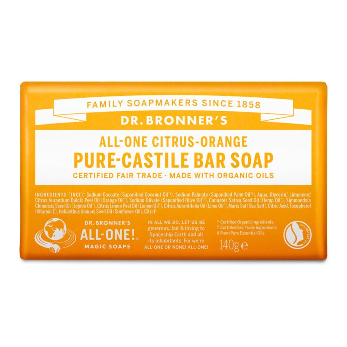 Savon dr bronner s 140 g citrique m011596860. Diaytar a fait le pari de la transparence : nous vous disons tout sur l'origine et la conception de nos produits.