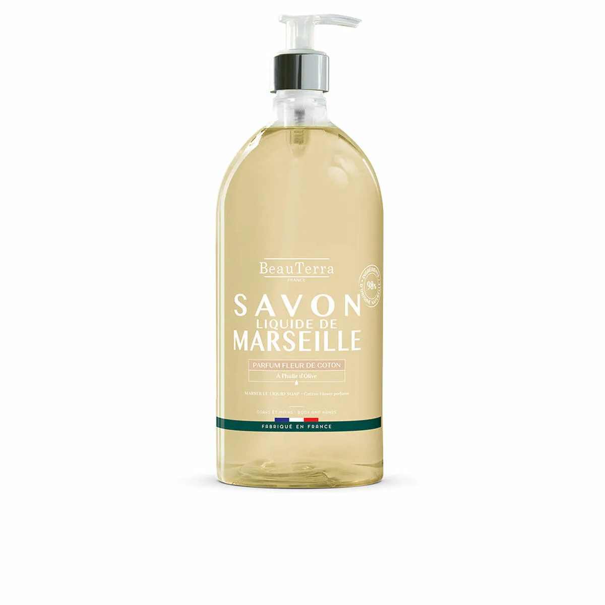 Savon liquide beauterra savon de marseille fleur de coton 1 l s0511464631. Diaytar, c'est la convergence entre votre style unique et notre sélection infinie de produits qui lui correspondent.
