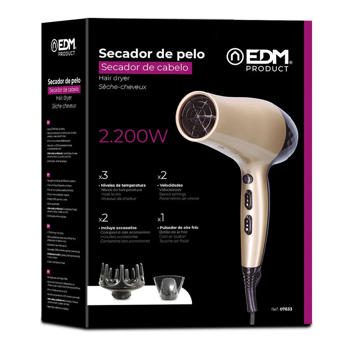 Seche cheveux edm 07633 2200 w multicouleur s790160833. Diaytar, c'est le livre dont vous êtes le héros. Chaque produit que vous choisissez est un chapitre de votre histoire.