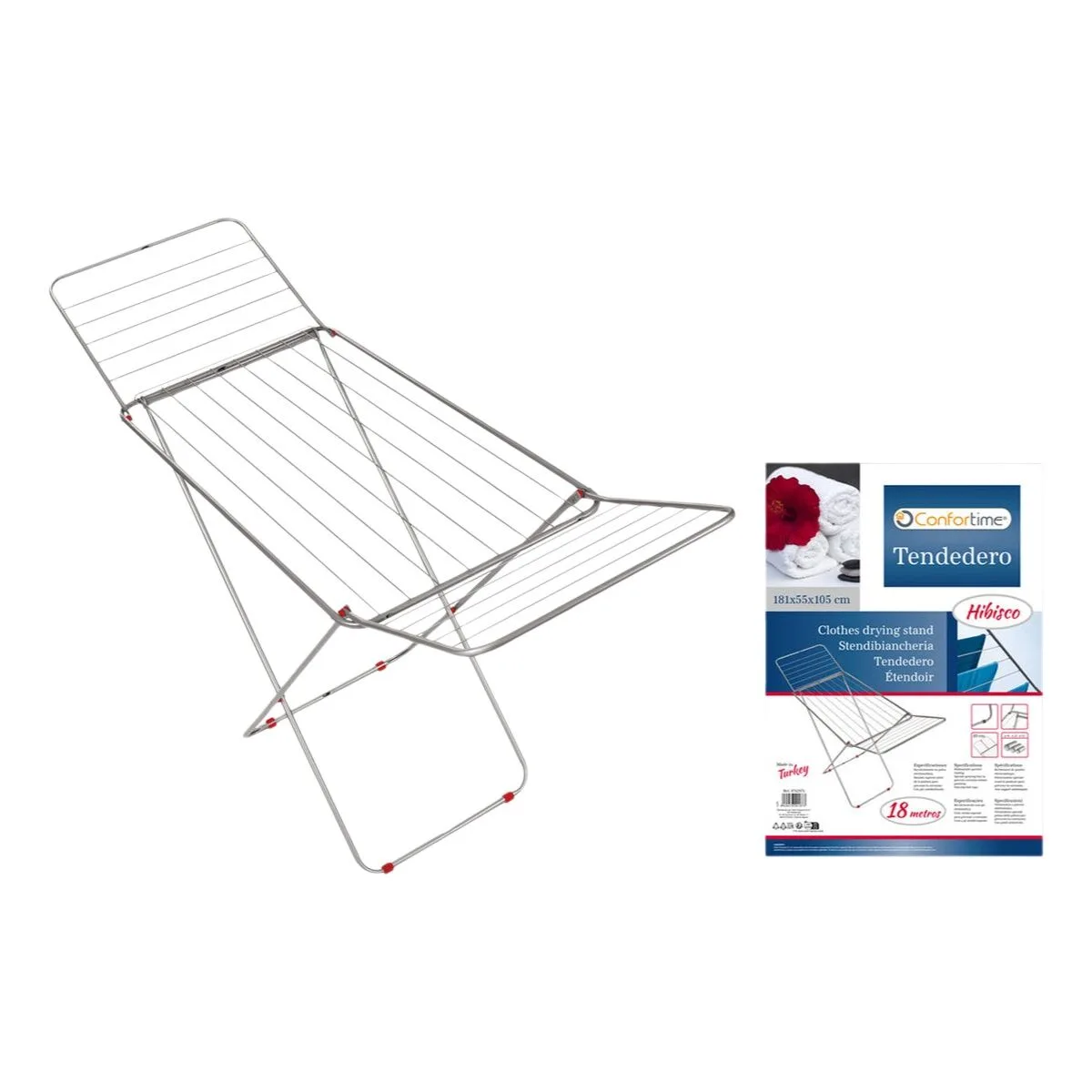 Sechoir pliable 18 m confortime hibisco argente metal 180 x 55 x 109 cm 6 unites s223644998. Nous traitons chaque produit Diaytar avec le même respect que si nous devions l'offrir à un proche. La qualité est non-négociable.