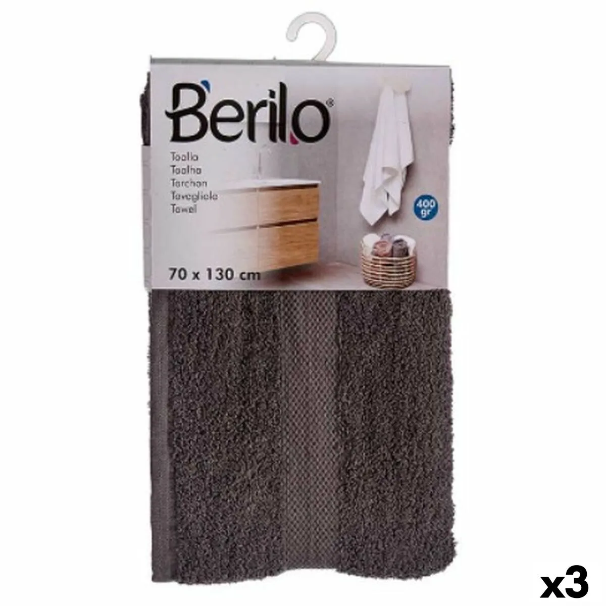 Serviette de toilette berilo 89670 gris 80 coton 20 polyester 70 x 130 cm 3 unites s362524384. Découvrez la diversité Diaytar : une infinité de produits pour la maison, le travail, les loisirs, tous dans l'air du temps