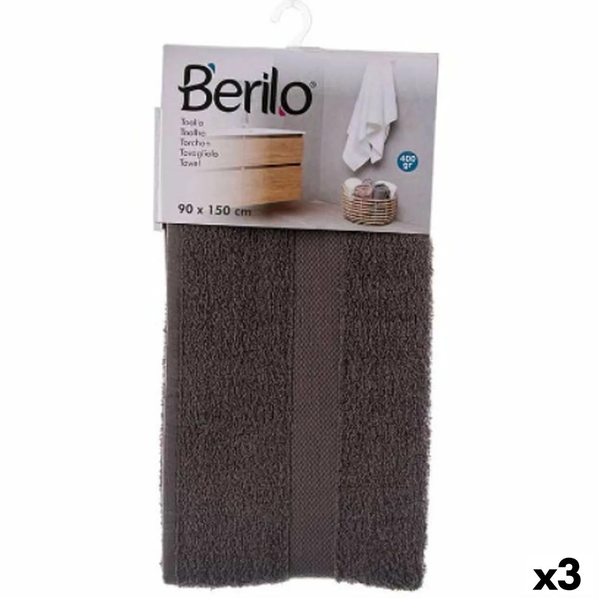 Serviette de toilette berilo 89671 gris 80 coton 20 polyester 90 x 150 cm 90 x 0 5 x 150 cm 3 unites s362524436. Osez l'expérience Diaytar et découvrez comment des produits bien choisis peuvent éléver votre qualité de vie.