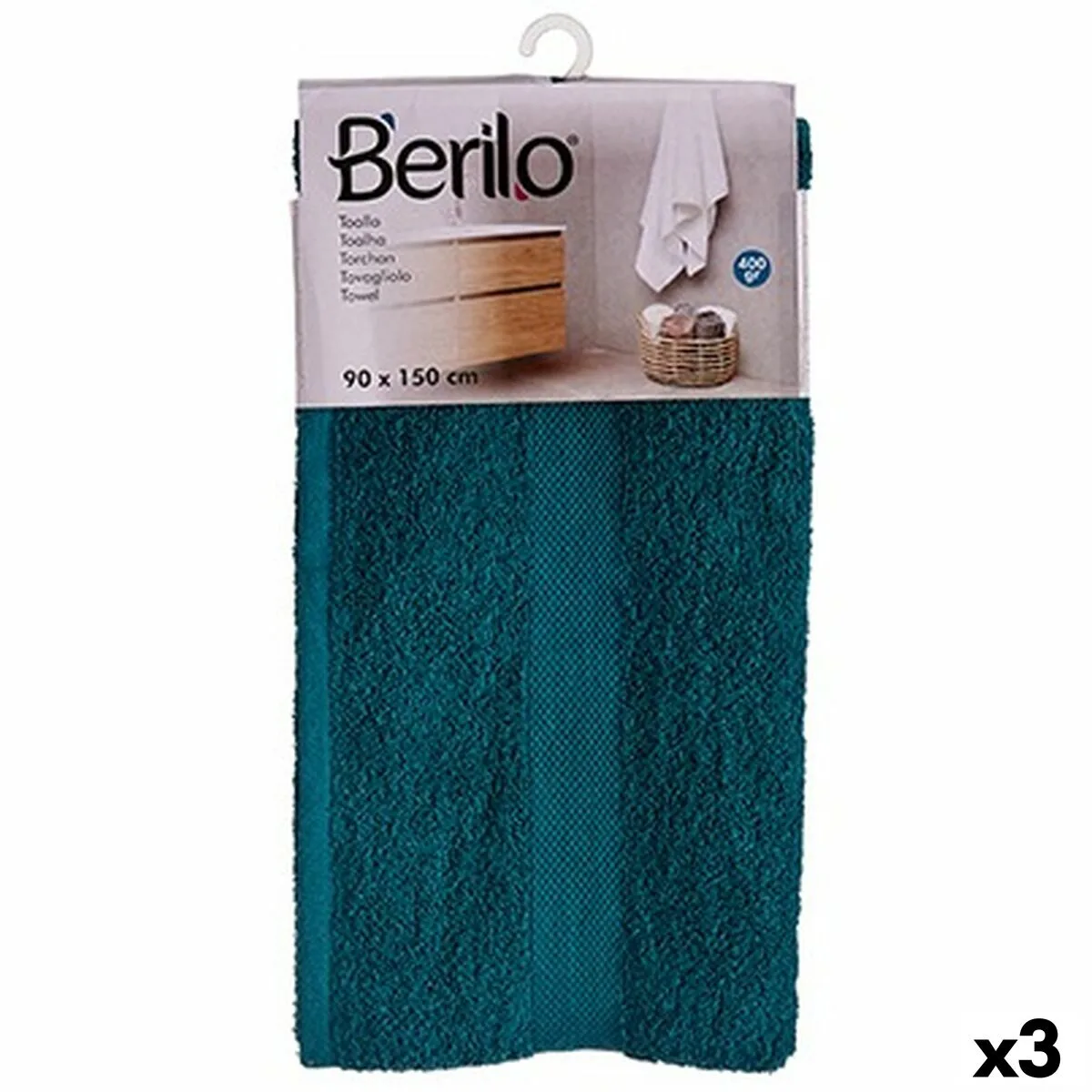 Serviette de toilette berilo 89675 bleu 80 coton 20 polyester 90 x 150 cm 3 unites s362524856. Diaytar, une vision du shopping en ligne où chaque catégorie de produits, de la high-tech au généraliste, est traitée avec excellence