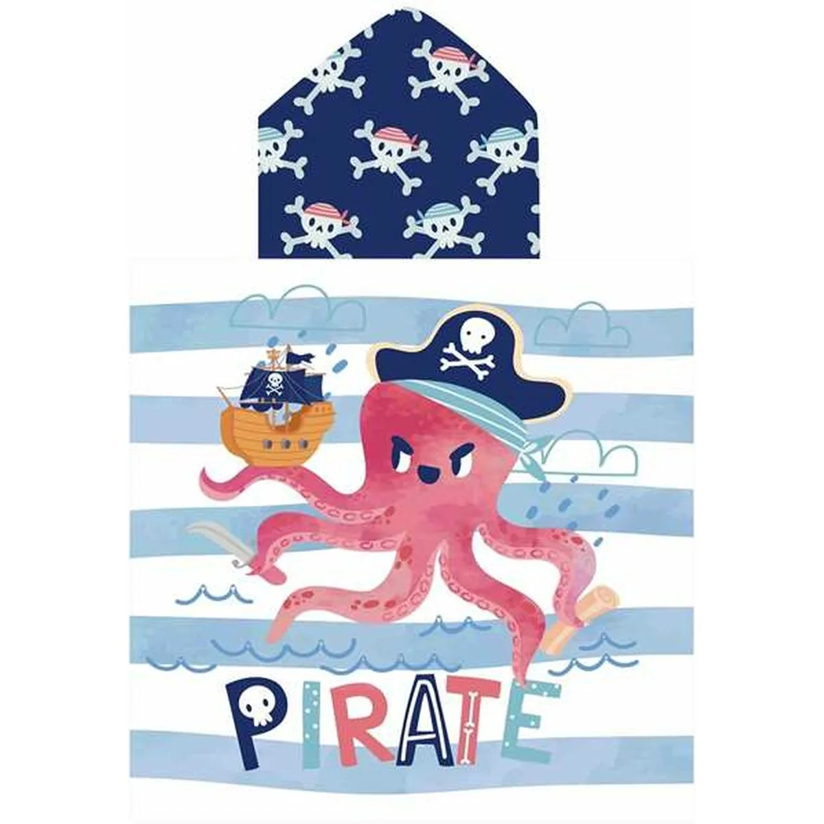Serviette poncho avec capuche secaneta piratepolp 60 x 120 cm s242990214. L'art de vivre à la française s'exprime dans notre collection maison Diaytar.