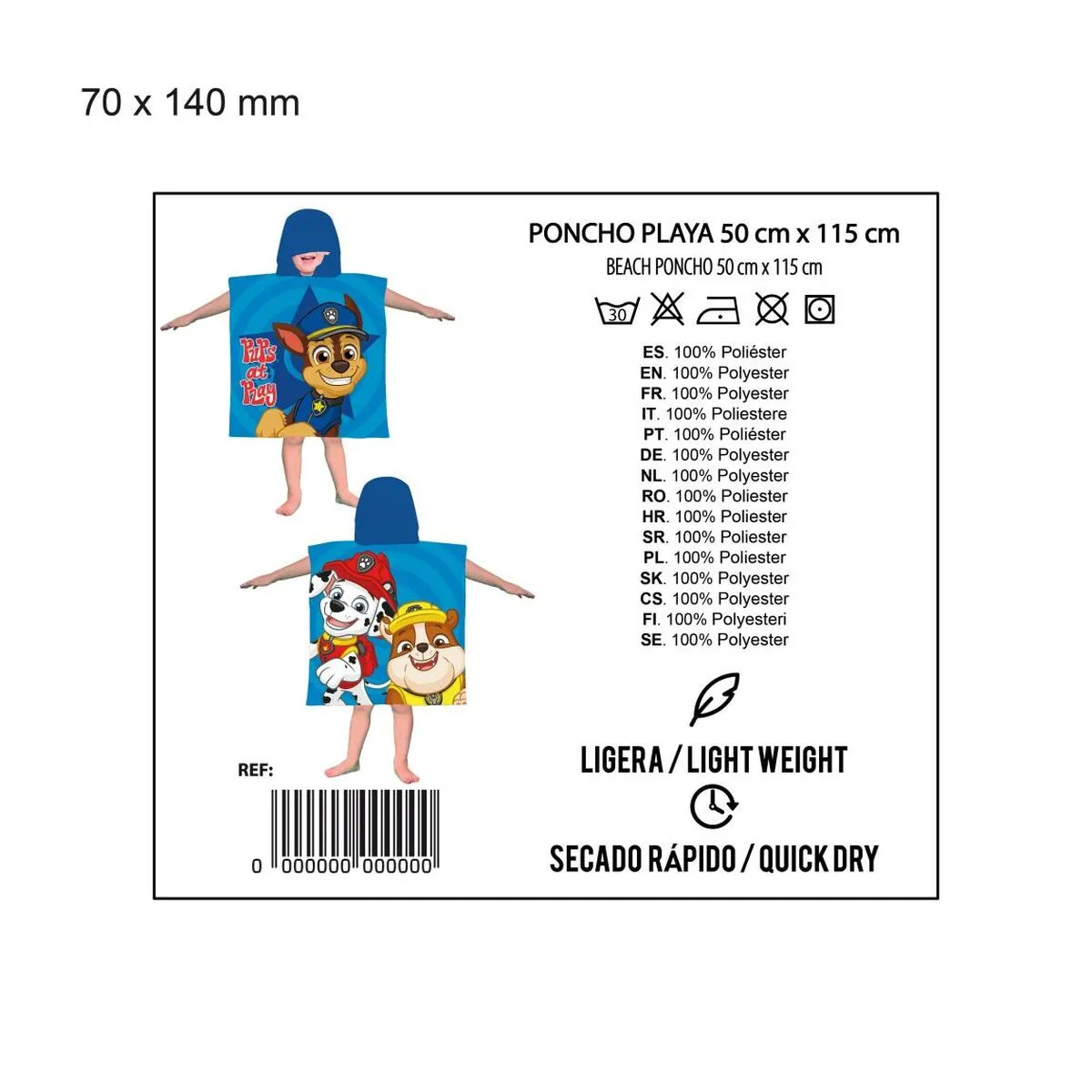 Serviette poncho avec capuche the paw patrol bleu 50 x 115 cm s074284616 Serviette poncho avec capuche the paw patrol bleu 50 x 115 cm s074284616. Diaytar, la boutique en ligne qui pense à tout : des gadgets électroniques les plus futés aux objets maison les plus design