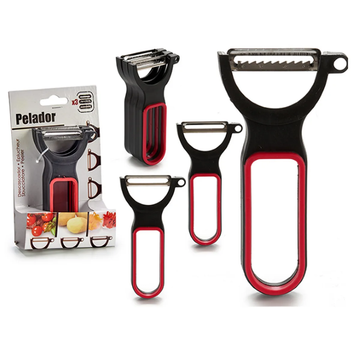 Set d epluche legumes ck98529 noir rouge acier caoutchouc polypropylene s360560213. Du salon à la chambre, Diaytar habille votre intérieur avec élégance.