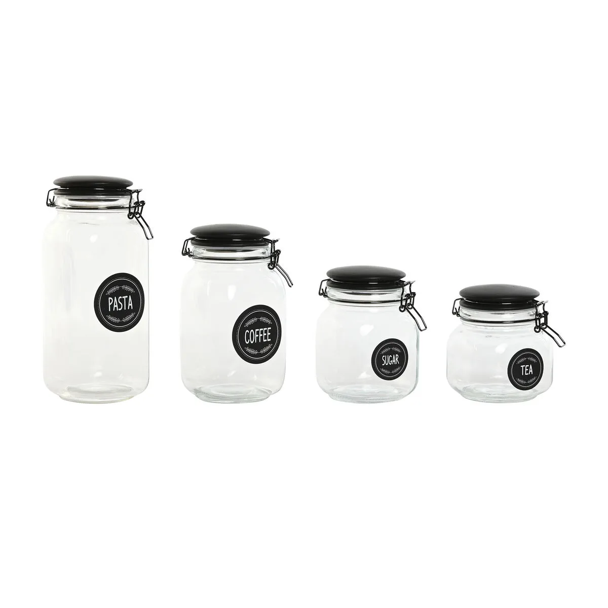 Set de 4 boites home esprit noir metal verre 2 l 11 4 x 11 4 x 26 7 cm s305515053. Nous sommes Diaytar, les architectes de votre espace de vie en ligne, meublé avec les meilleurs produits du moment