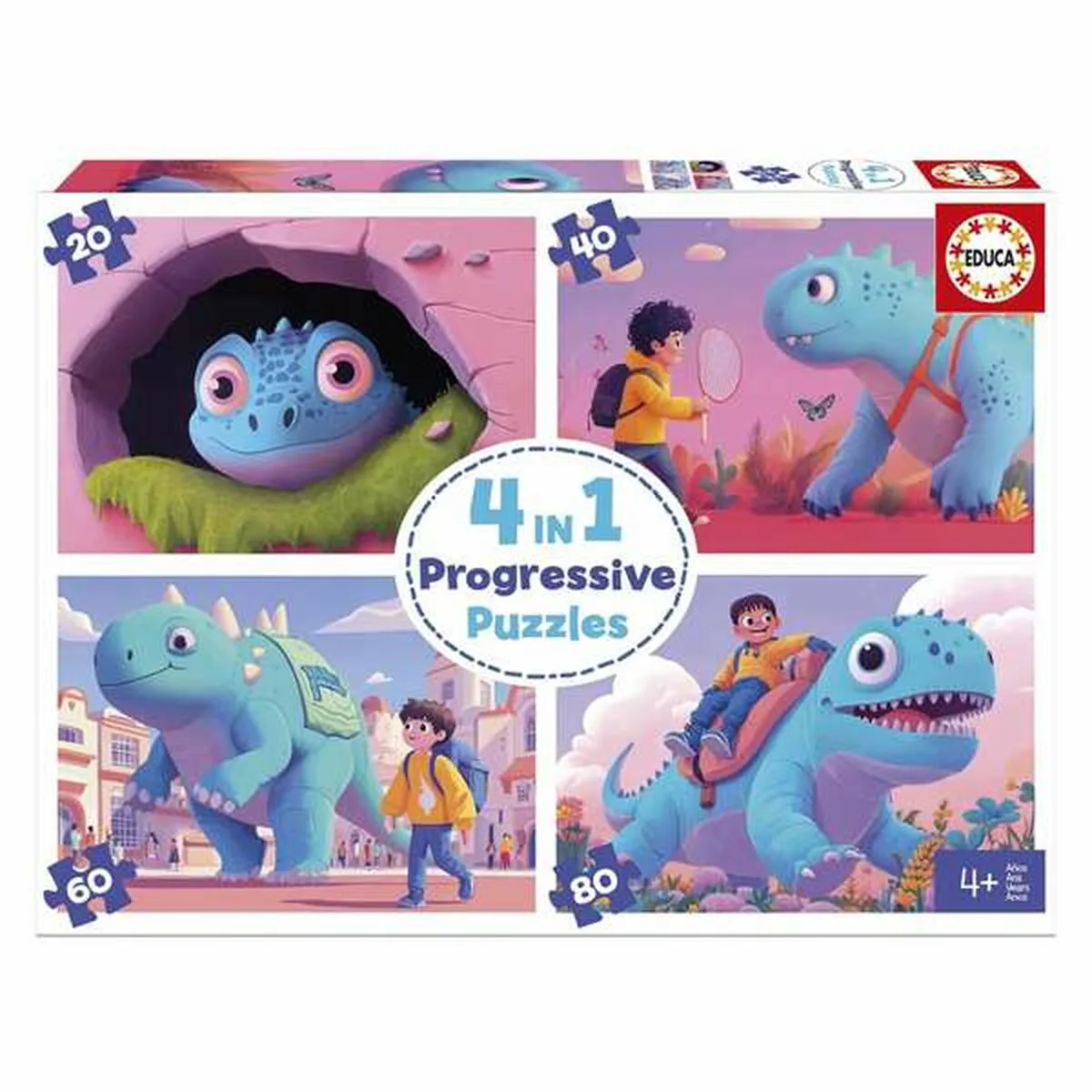 Set de 4 puzzles educa friendly dinosaurs s245572773. L'art de vivre à la française s'exprime dans notre collection maison Diaytar.