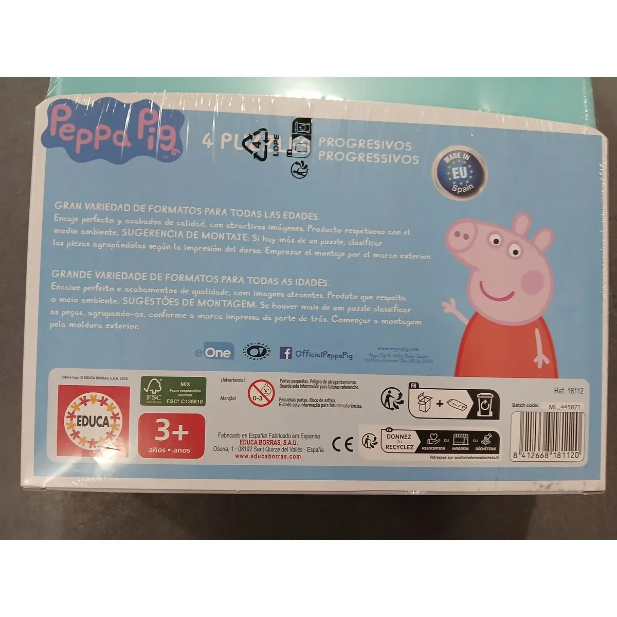 Set de 4 puzzles educa peppa pig progressive 6 9 12 16 pcs s240368520. Révélez votre style avec la collection capsule Diaytar, limitée et exclusive.