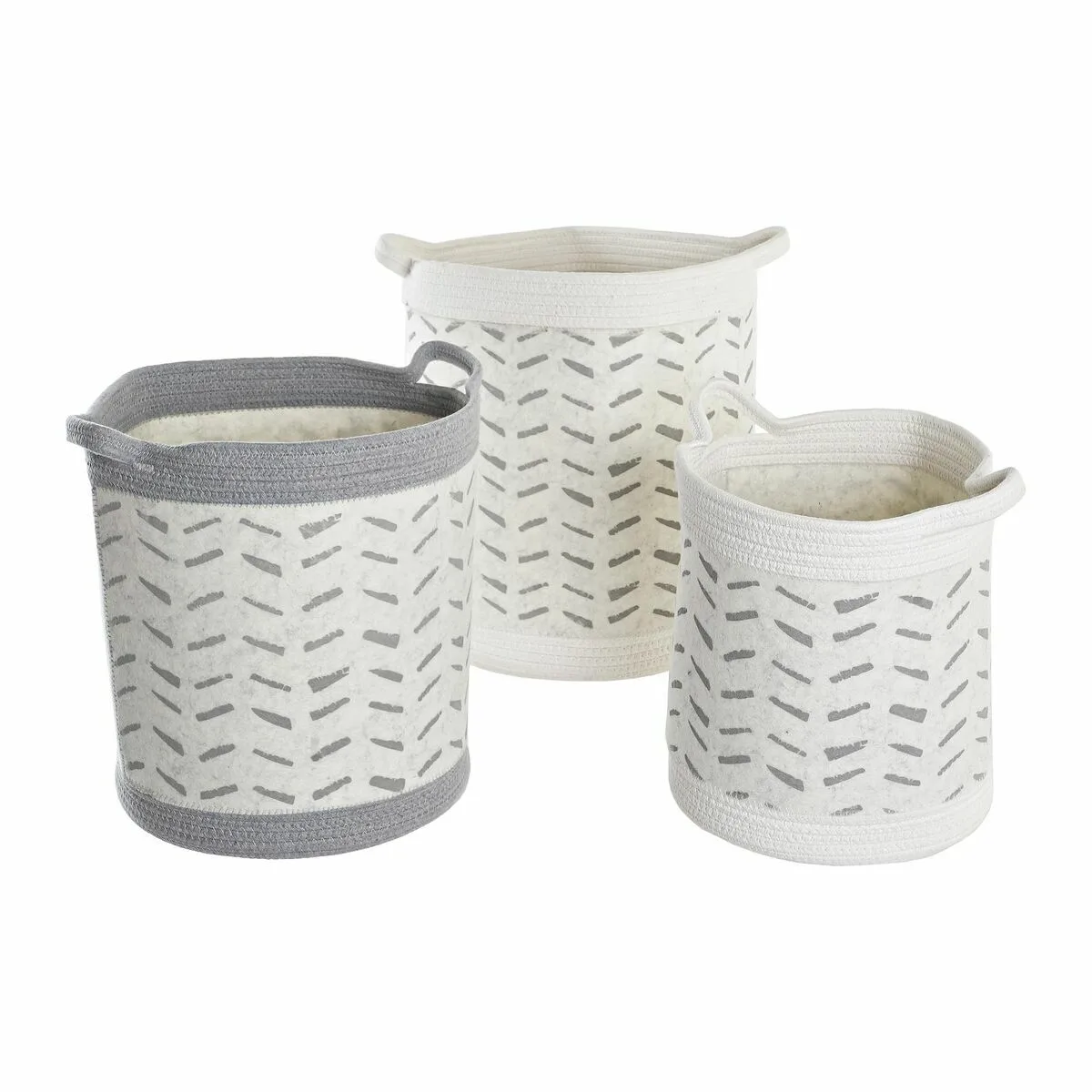 Set de basket dkd home decor blanc gris 35 x 35 x 40 cm 3 pieces s303916912. Diaytar capitalise sur la diversité : notre force est de vous offrir un choix immense sans jamais sacrifier la qualité