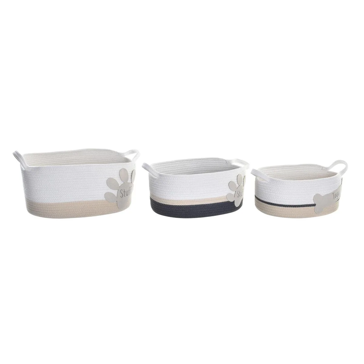 Set de basket dkd home decor blanc gris creme 60 x 31 x 25 cm 3 pieces s302892488. Diaytar : Parce que vous méritez le meilleur, nous sélectionnons l'excellence.
