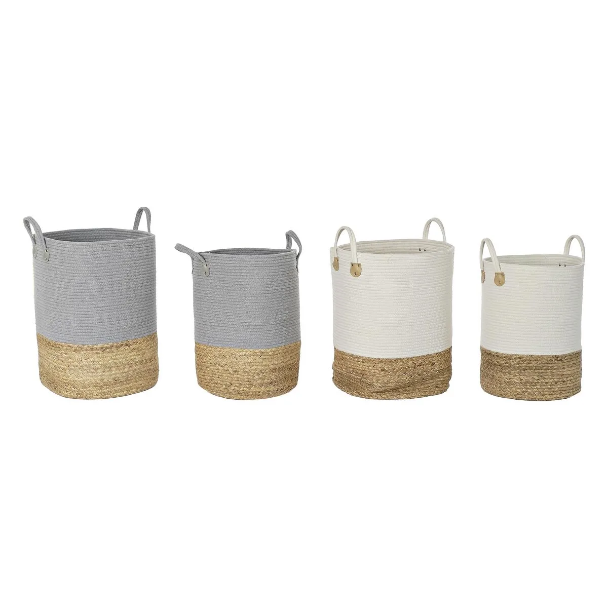 Set de basket dkd home decor blanc naturel gris clair fibre naturelle 2 pieces 2 unites s302893338. Chez Diaytar, nous transformons vos envies en réalité avec style.