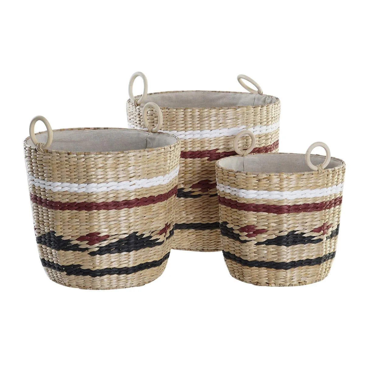 Set de basket dkd home decor blanc noir bordeaux naturel fibre naturelle 3 pieces s302896945. Diaytar mise sur la richesse de son catalogue pour s'imposer comme le leader du shopping généraliste en ligne de qualité