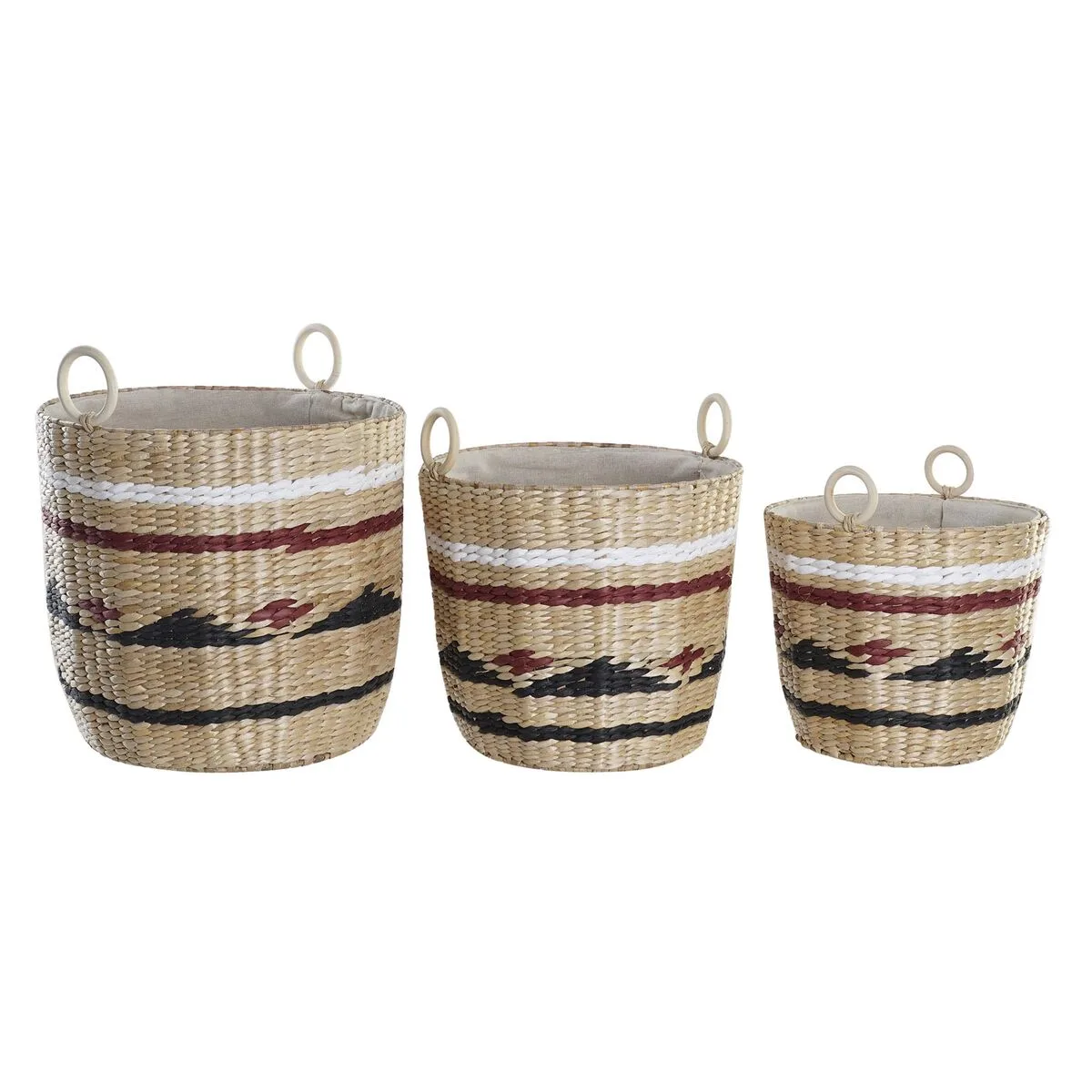 Set de basket dkd home decor blanc noir bordeaux naturel fibre naturelle 3 pieces s302896964. Diaytar réinvente votre quotidien avec des objets déco pleins de charme.