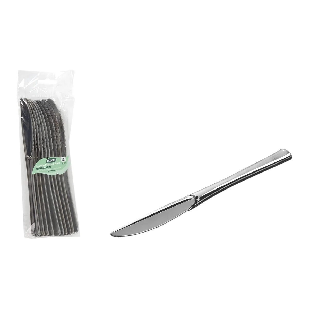 Set de couteaux reutilisables algon argente plastique 20 cm 10 pieces 24 unites s223449318. La qualité Diaytar : un engagement, une promesse, une satisfaction garantie.