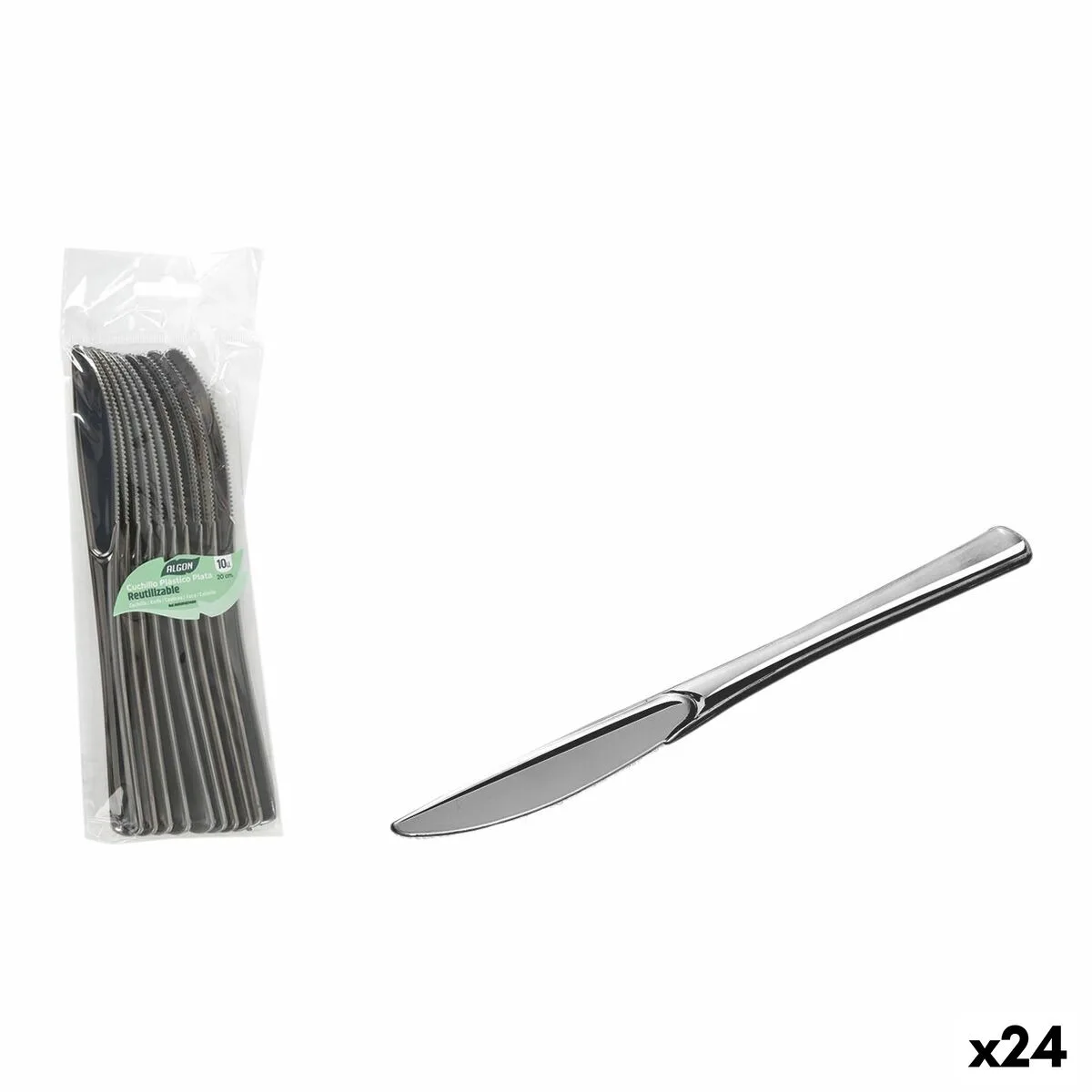 Set de couteaux reutilisables algon argente plastique 20 cm 10 pieces 24 unites s223449377. Diaytar, le compagnon idéal de votre vie connectée et stylée, à travers une offre généraliste sans équivalent