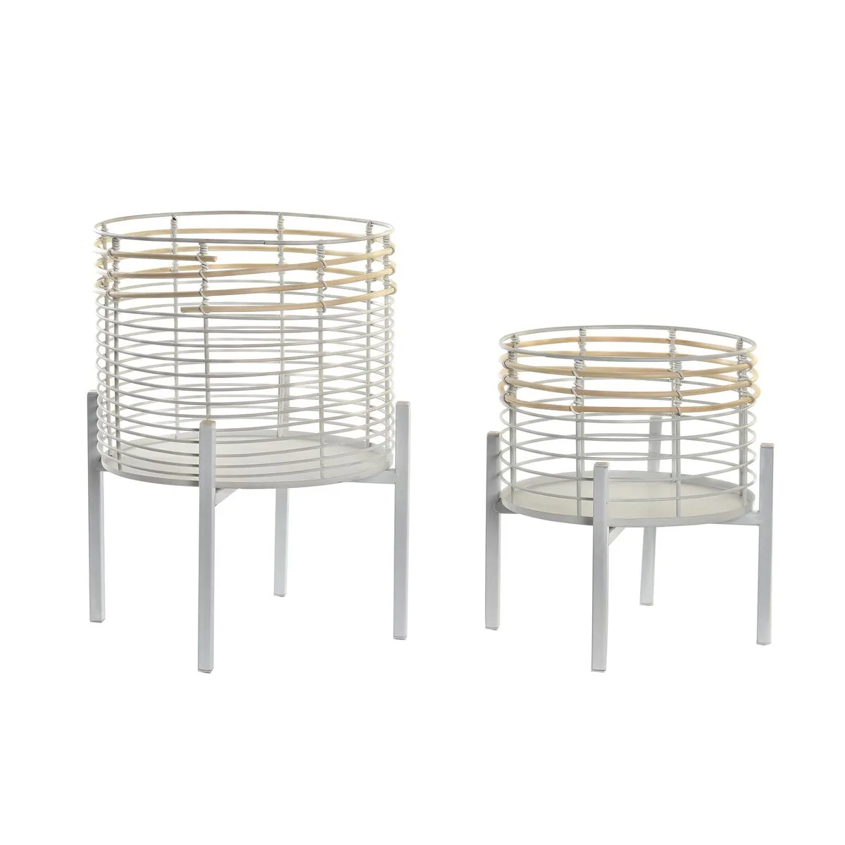 Set de pots dkd home decor blanc naturel metal rotin carre 25 x 25 x 32 cm 2 unites s303467843. Diaytar c'est bien plus qu'une boutique en ligne : c'est un concept où chaque produit, de l'électronique à la décoration, raconte une histoire
