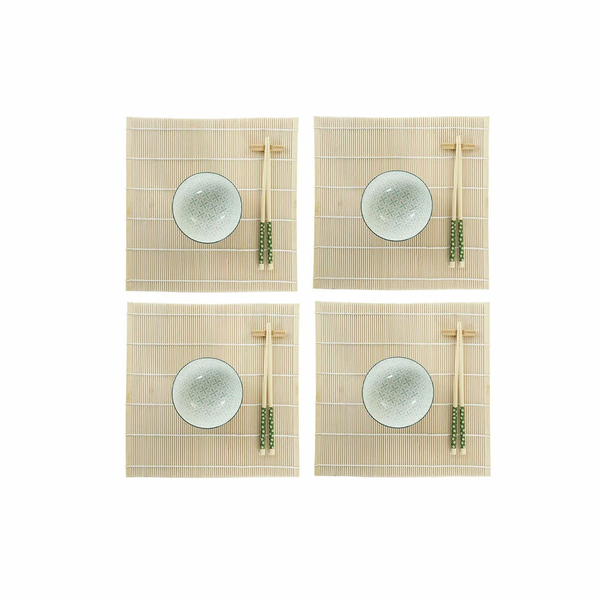 Set de sushi dkd home decor 14 5 x 14 5 x 31 cm vert gres oriental 16 pieces s303714865. La recette Diaytar : un tiers de design, un tiers d'innovation, un tiers de fonctionnalité. Le tout saupoudré de tendance.