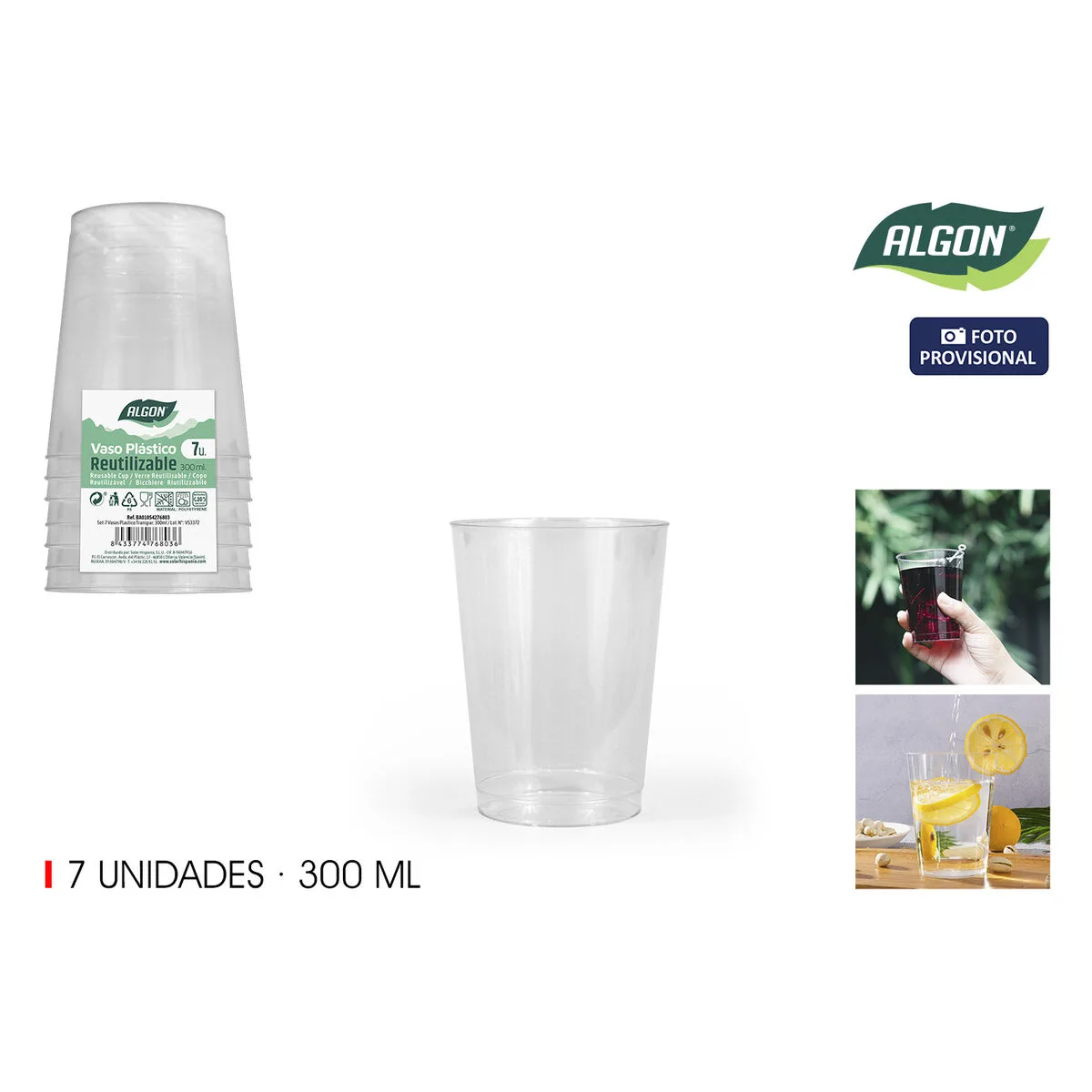 Set de verres algon plastique 300 ml 7 pieces 24 unites s223537912. Osez l'expérience Diaytar et découvrez comment des produits bien choisis peuvent éléver votre qualité de vie.