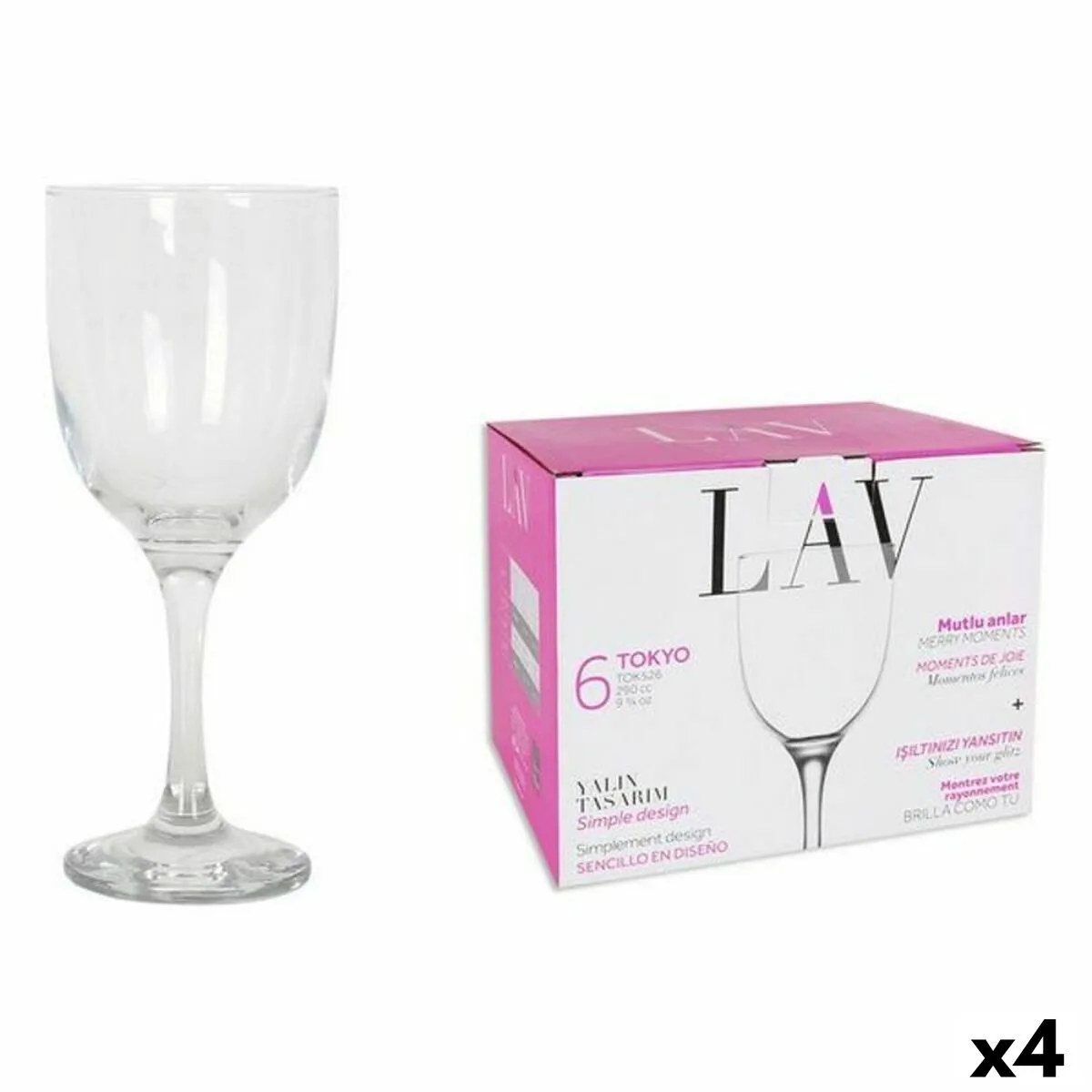 Set de verres lav 145011 7 5 x 7 5 x 18 cm 4 unites 290 ml s222767838. Diaytar : La boutique qui réunit qualité, tendance et prix accessibles sous un même toit.