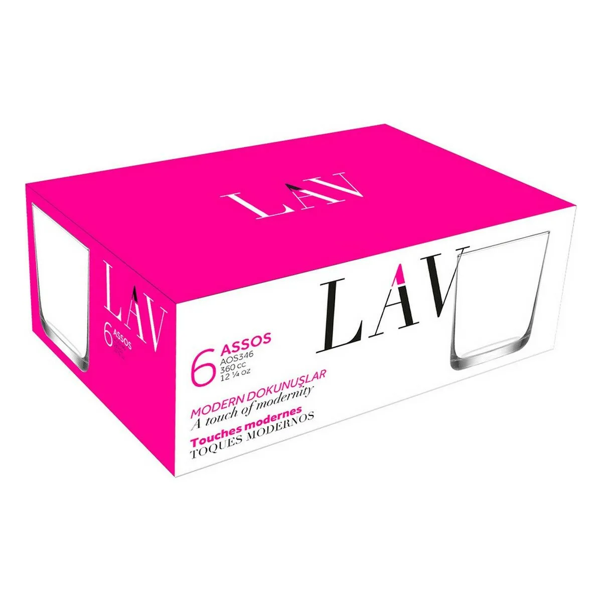 Set de verres lav assos 360 ml 6 pieces 8 unites s222734556. Innovation, style et qualité : les trois piliers de l'expérience Diaytar.