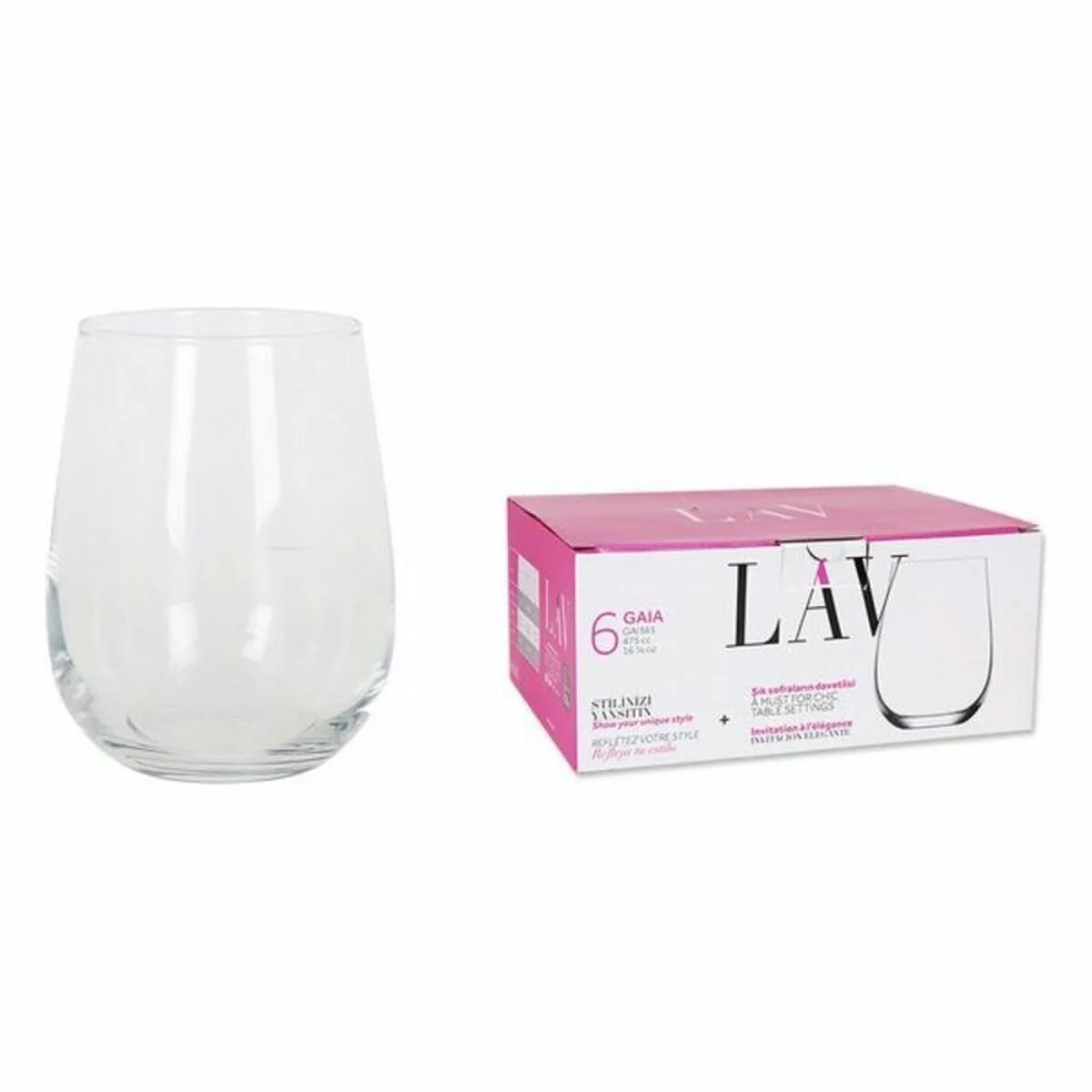 Set de verres lav gaia 6 uds 475 ml s220601548. Chez Diaytar, nous transformons vos envies en réalité avec style.