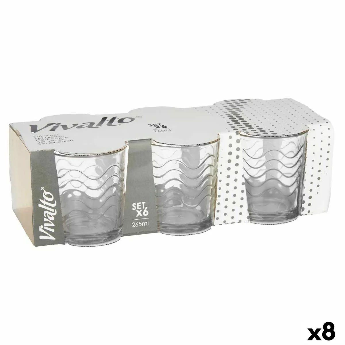 Set de verres vivalto 79065 transparent verre ondes 265 ml 8 unites s363059497. Diaytar, c'est la promesse de trouver ce produit parfait qui répondra à un besoin précis tout en étant un objet de désir
